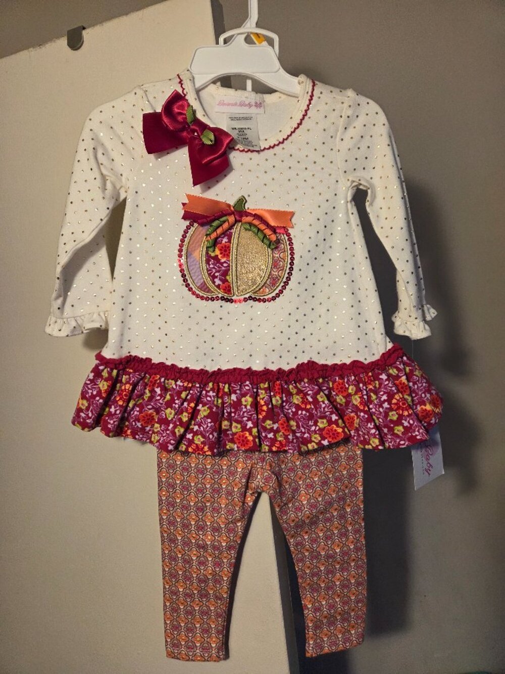 Girls size 12 months fall outfit Halloween Thanksgiving